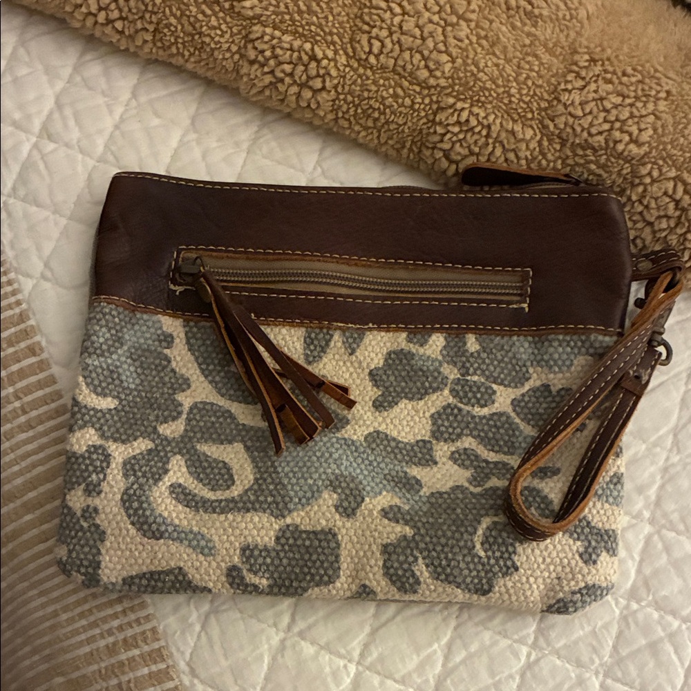 Myra Bag Brown and Cream Clutch